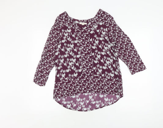White Stuff Women's Purple Floral Tunic Top Size 8