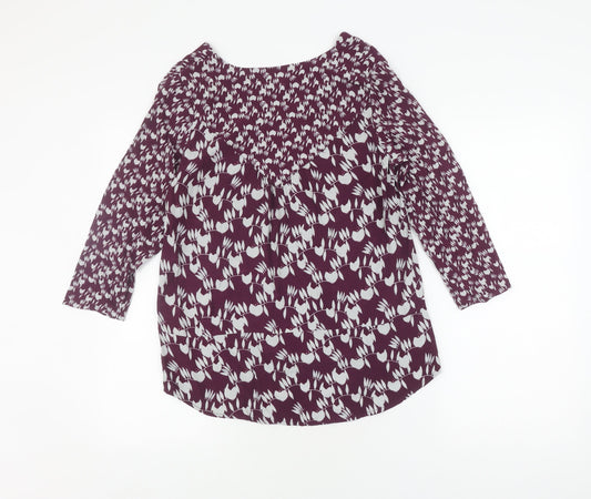 White Stuff Women's Purple Floral Tunic Top Size 8