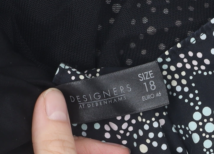 Designers at Debenhams Women's Black Polka Dot Dress Size 18