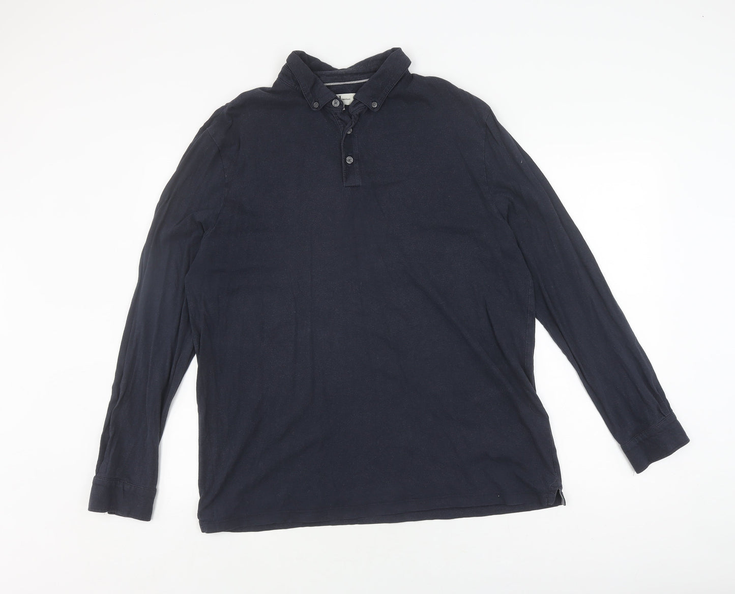 Jasper Conran Men's Black Long Sleeve Polo Size L