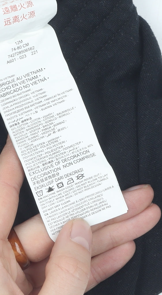 Nike Unisex Baby Black Sports Shorts 12 Months