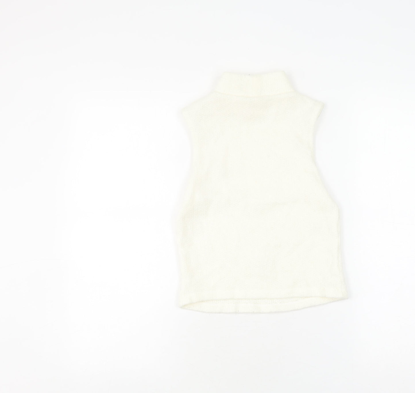 River Island White Mock Neck Sleeveless Top Size 8