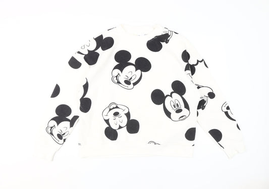Disney Women's White Mickey Pullover Sweatshirt M