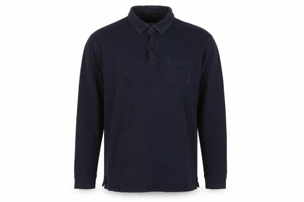 Jasper Conran Men's Black XL Striped Long Sleeve Polo