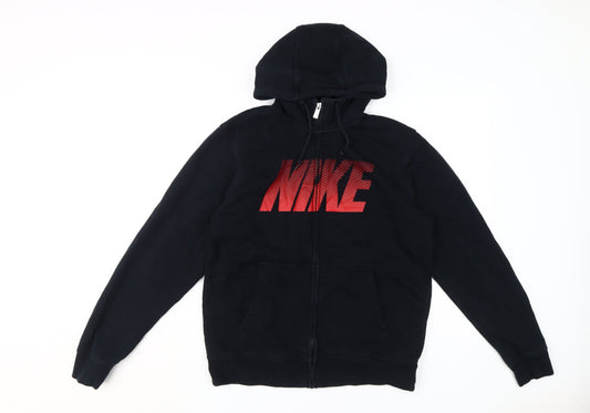 Nike Men's Black Full Zip Hoodie, Medium, Logo Design