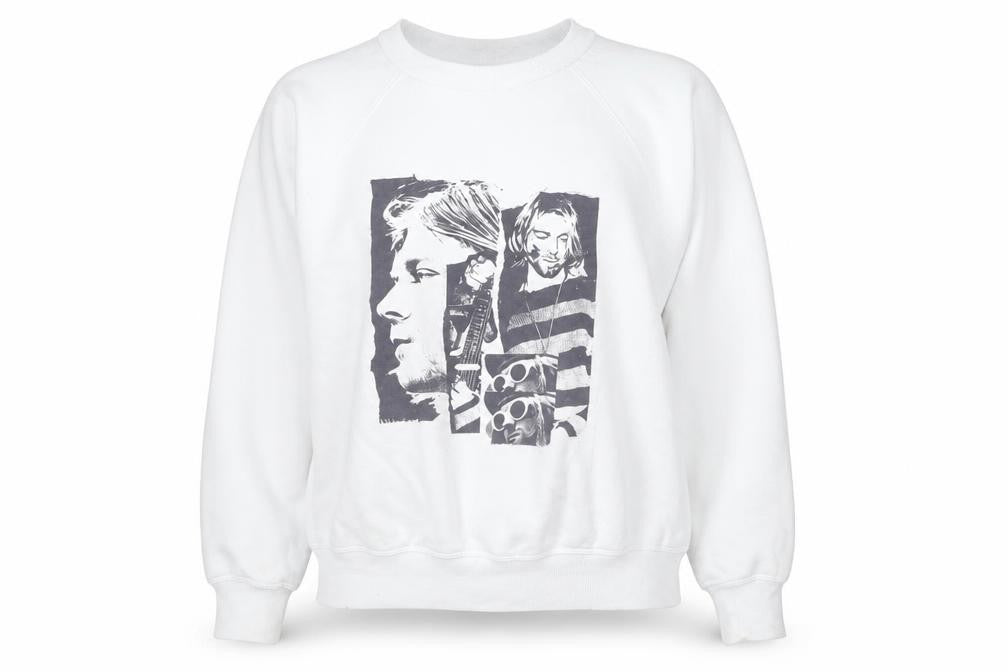 Unisex Adults White Music Graphic Sweatshirt XS