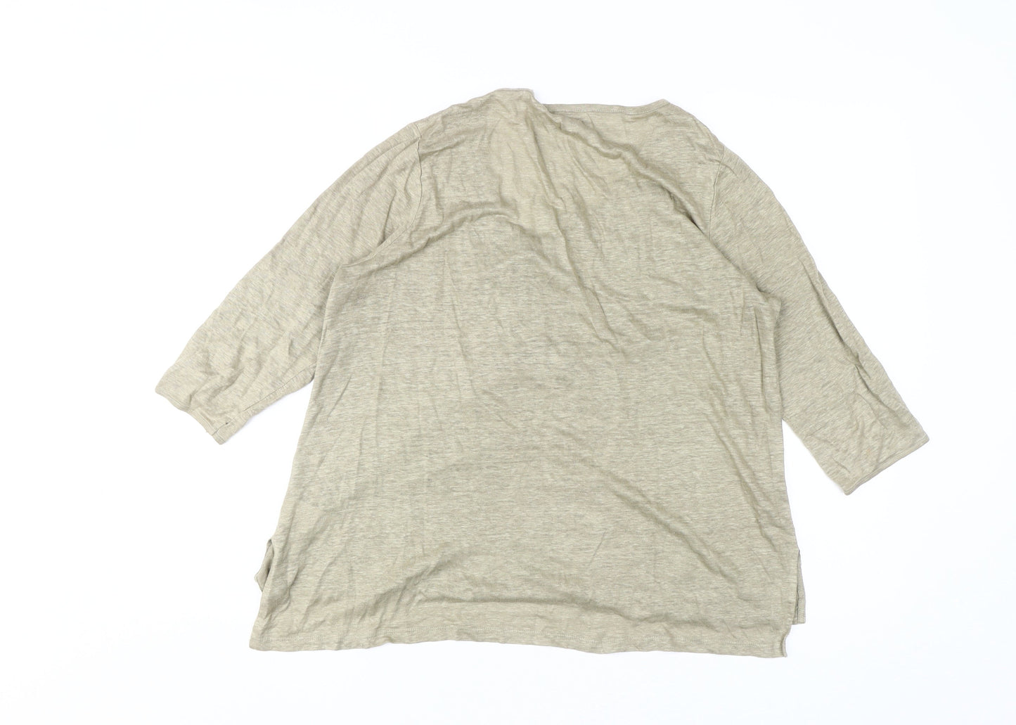 Wrap Women's Beige Tunic Blouse, Size 8, Linen, Casual