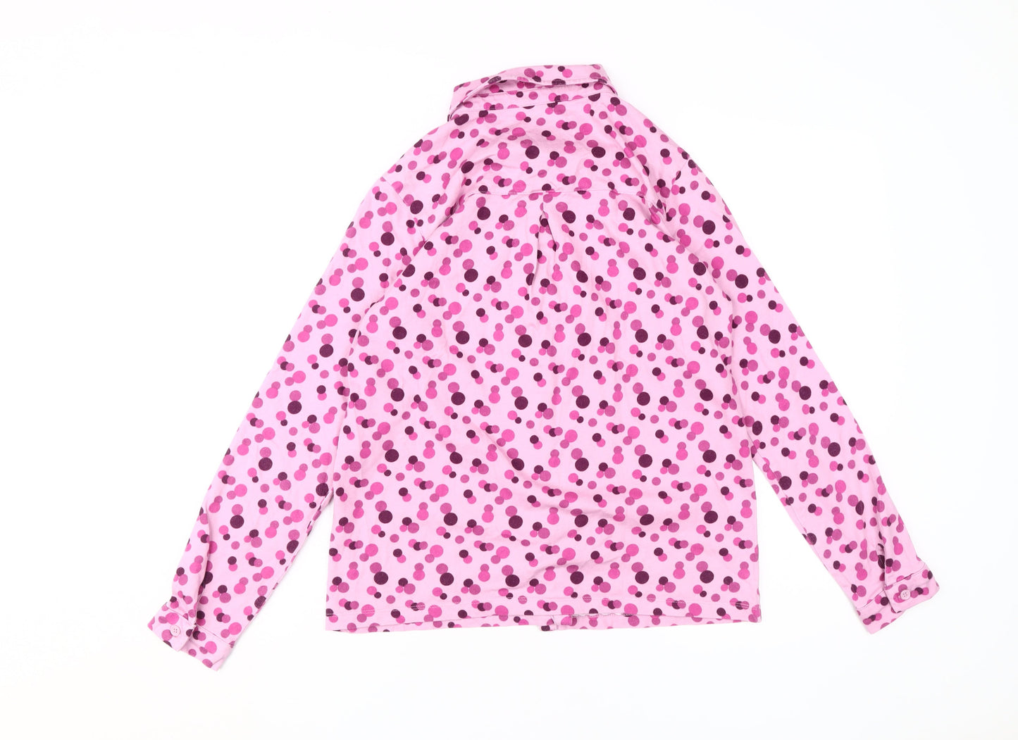Cotton Traders Women's Pink Polka Dot Button-Up Shirt Size 10