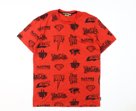 Iuter Men's Red Logo Graphic Print T-Shirt, Size S