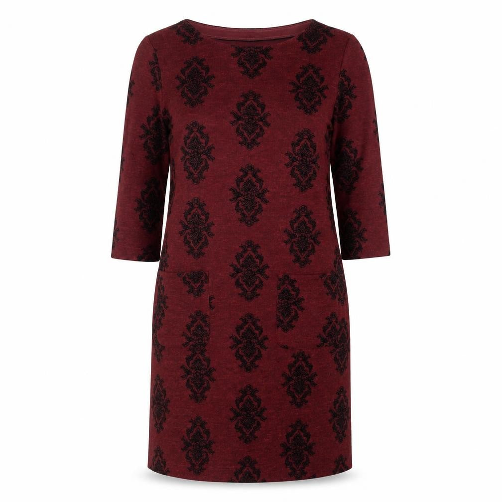 White Stuff Women's Red Geometric Shift Dress Size 14