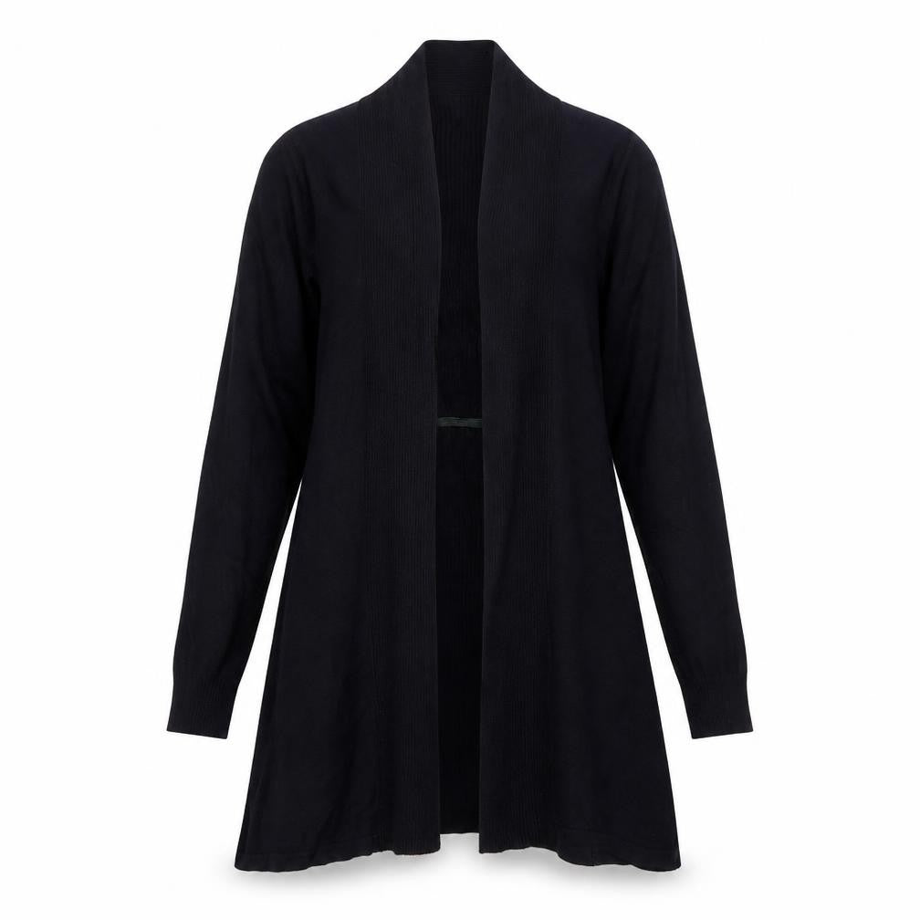 Isle Women's Black Medium Cardigan, Casual Knitwear