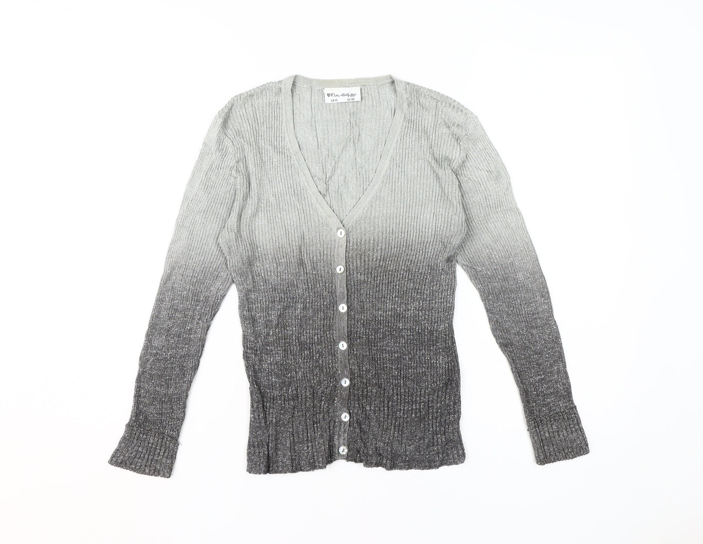 Miss Selfridge Women's Grey V-Neck Cardigan Size 12