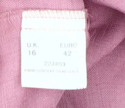 Eastex Women's Pink Button-Up Shirt Size 16