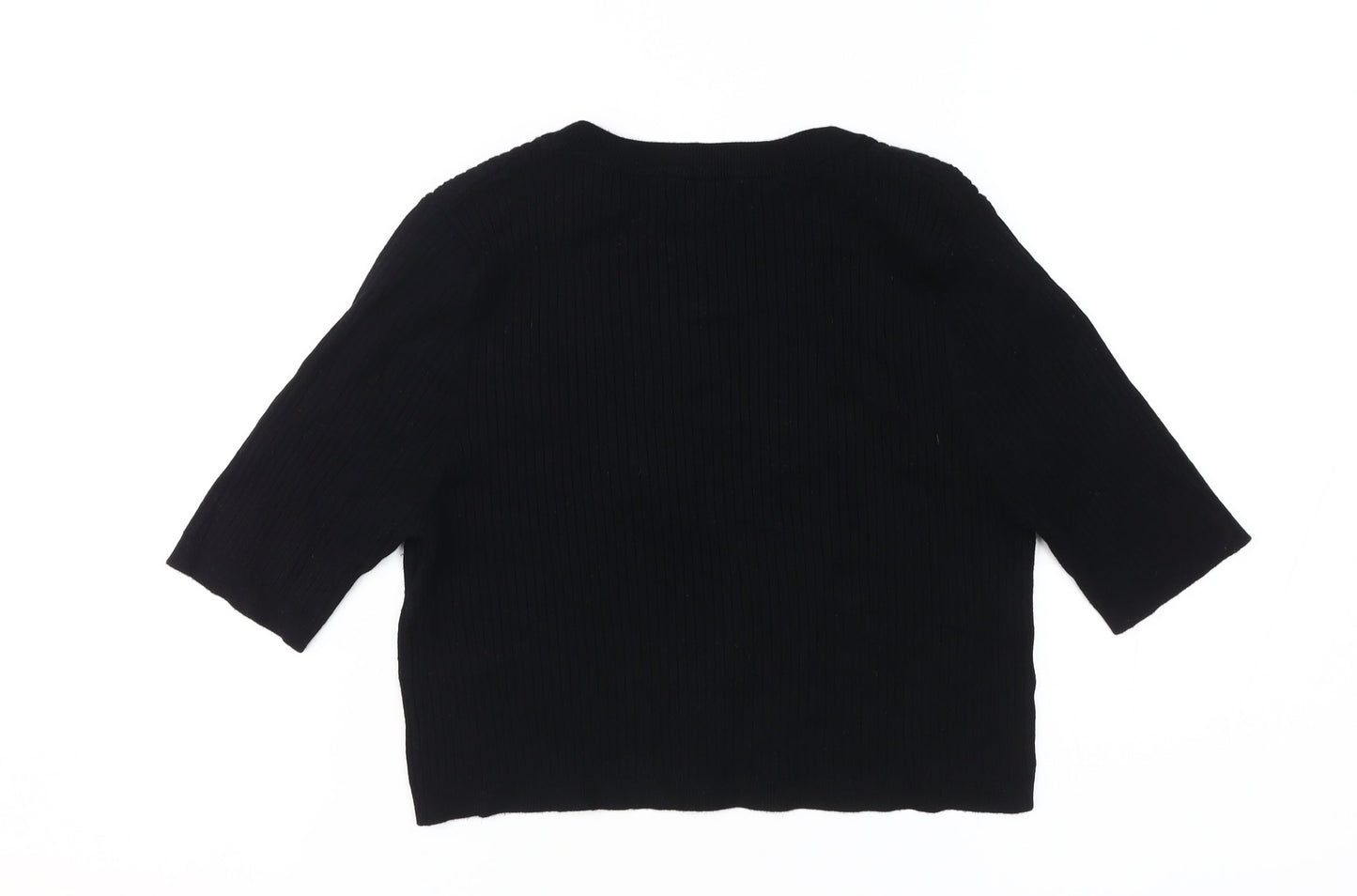 Seraphine Women's Black Knit Top, Size 10, 3/4 Sleeve