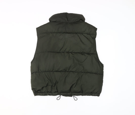 H&M Women’s Green Puffer Waistcoat, S, Outdoor