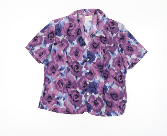 Eastex Women's Purple Floral Blouse Size 10