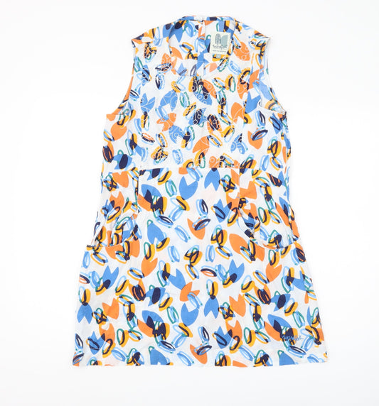 Weird Fish Womens Multicoloured Floral Tunic Blouse Size 10