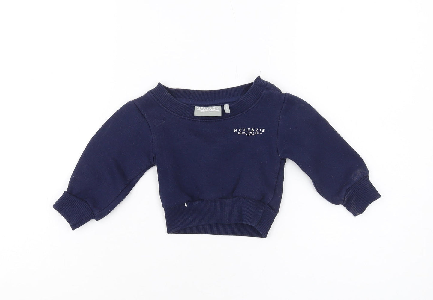 McKenzie Unisex Baby Blue Crew Neck Sweatshirt 0-3 Months