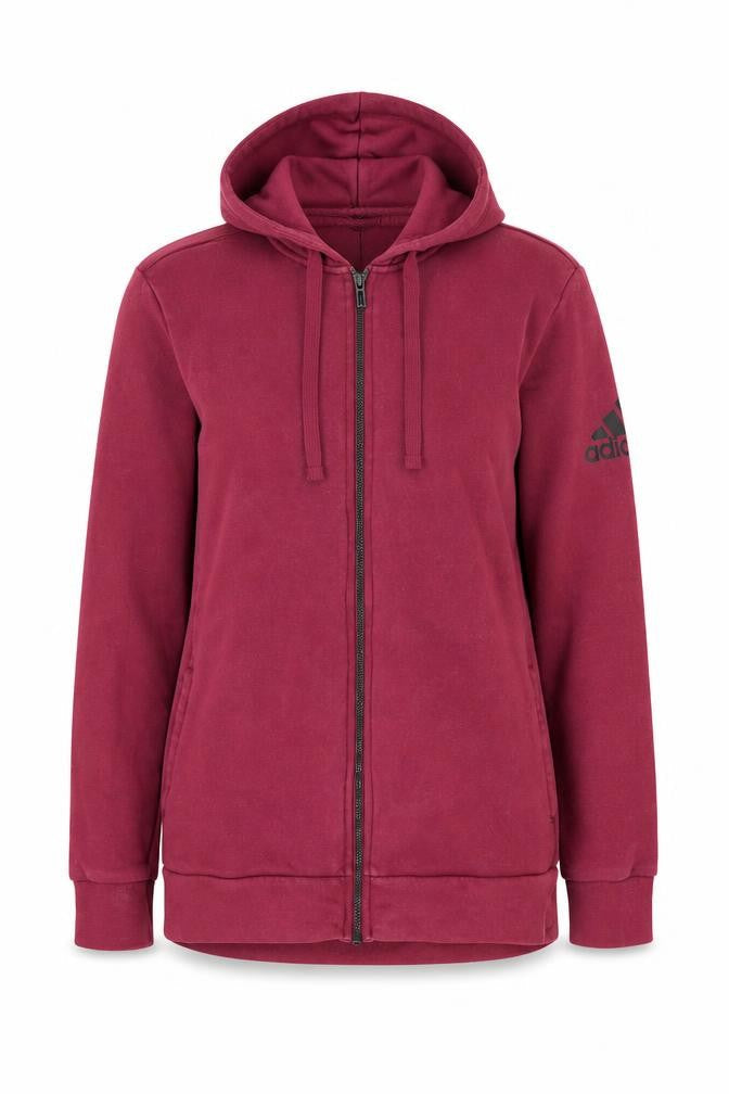 Womens UK S Regular adidas Red Full Zip Hoodie