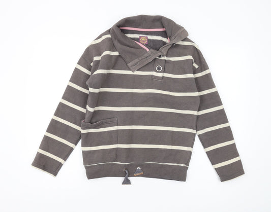 Joules Women's Brown Striped Pullover Sweatshirt XS