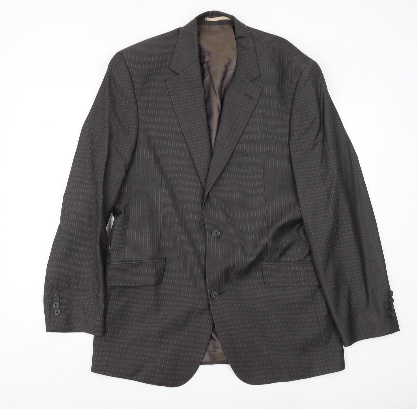 Daniel Hechter Men's Grey Striped 40 Blazer Jacket