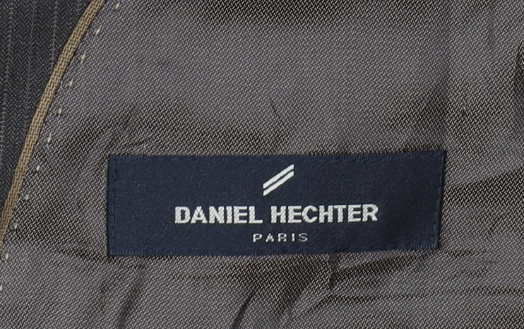 Daniel Hechter Men's Grey Striped 40 Blazer Jacket