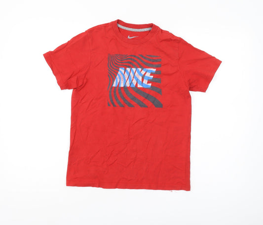 Nike Boys Red Graphic Print T-Shirt M