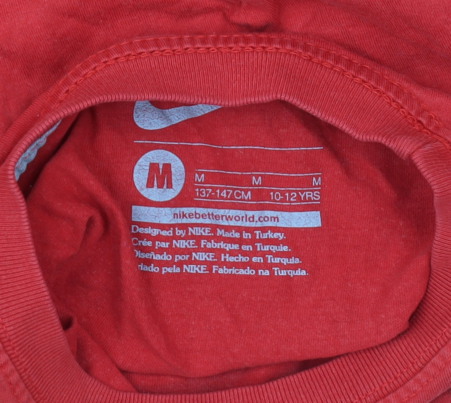 Nike Boys Red Graphic Print T-Shirt M