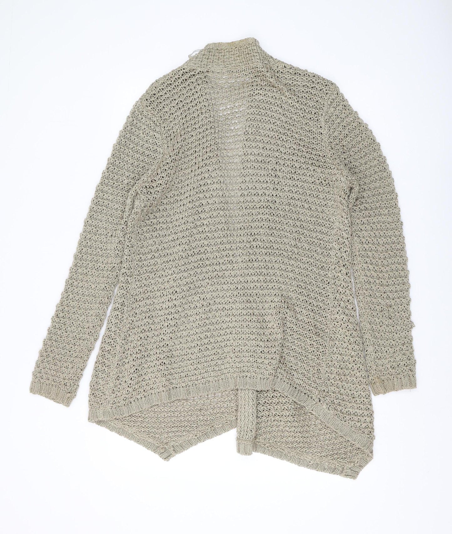 M&Co Women's Beige Open-Knit Cardigan - M
