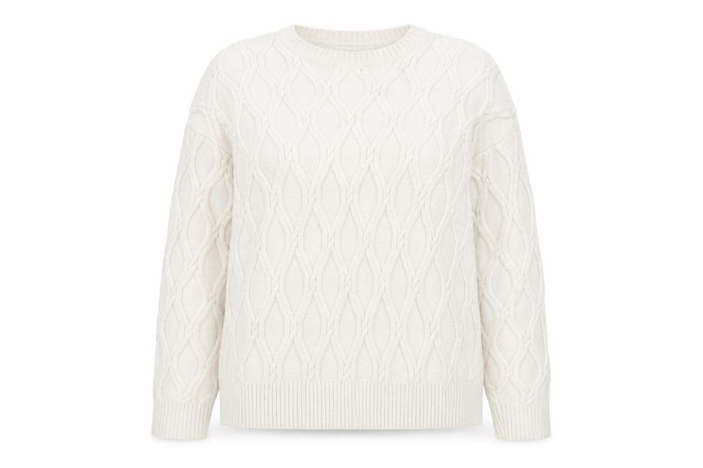 Marks and Spencer Women's Ivory Crew Neck Pullover Jumper XL