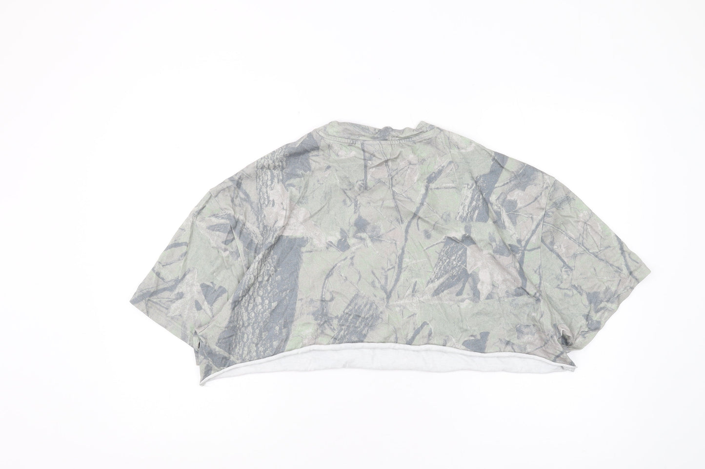WEEKDAY Unisex Green Camo T-Shirt, L, Cropped Casual