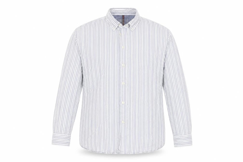 Marks and Spencer Men's XL Blue Striped Shirt