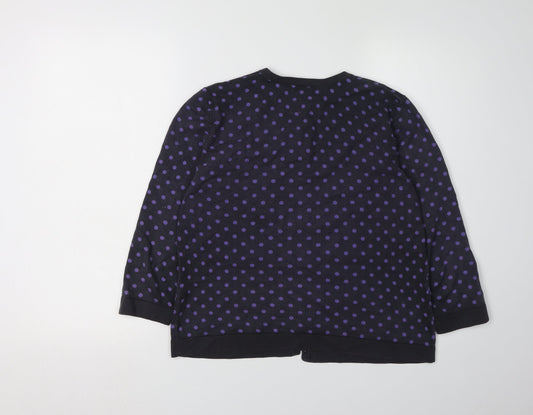 Laura Ashley Women's Black Polka Dot Cardigan UK 16