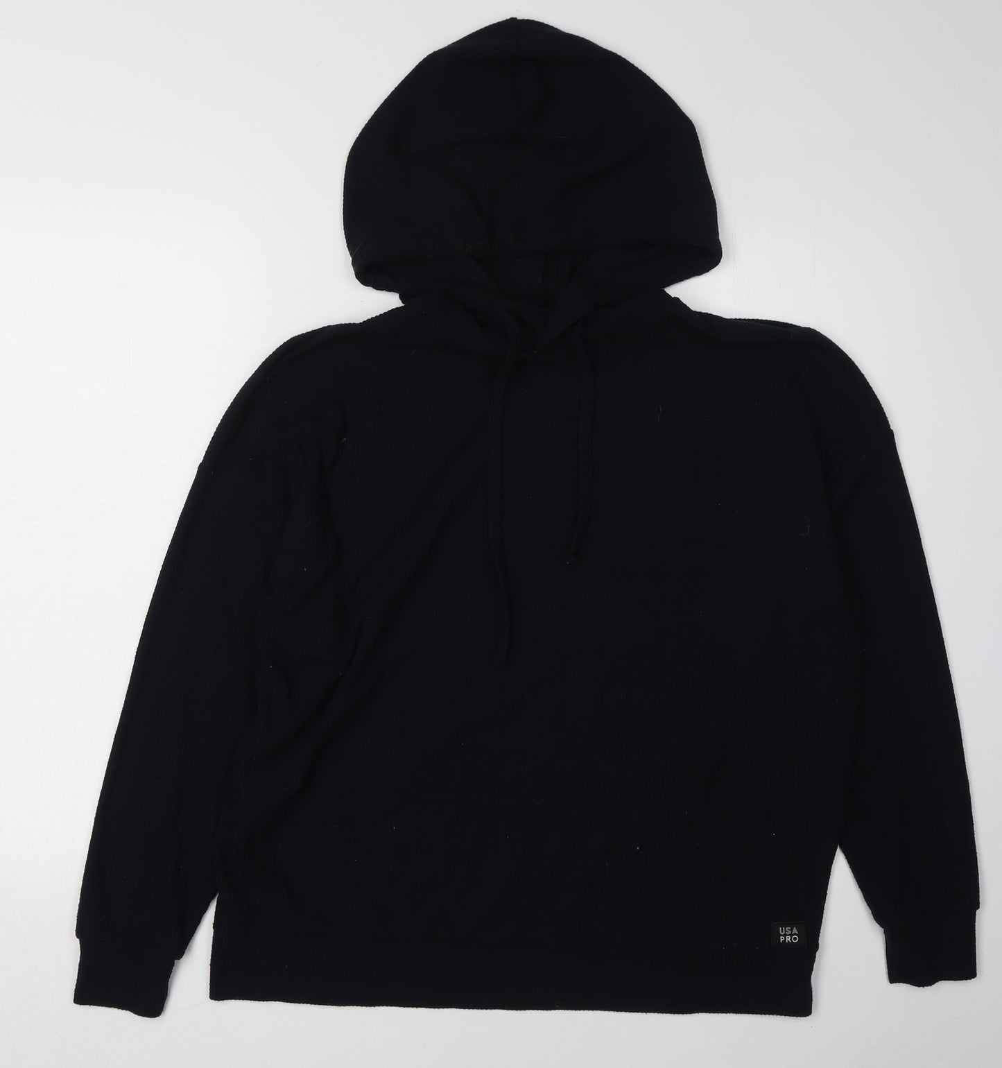 Unisex Adults UK 10 Relaxed USA Pro Black Pullover Hoodie