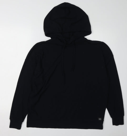 Unisex Adults UK 10 Relaxed USA Pro Black Pullover Hoodie