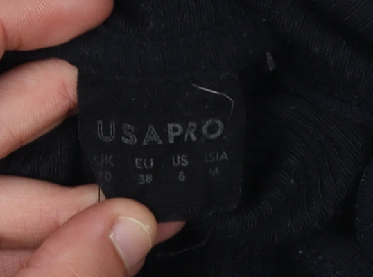 Unisex Adults UK 10 Relaxed USA Pro Black Pullover Hoodie