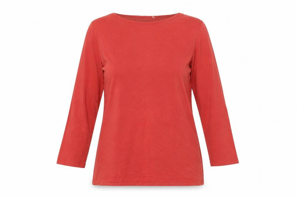 Womens UK Size 12 FatFace Red Cotton Blend T-Shirt