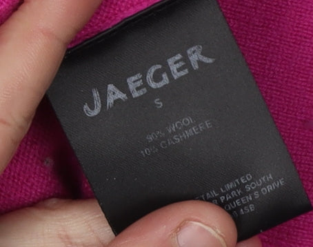 Jaeger Women’s Pink Roll Neck Wool Cashmere Pullover S