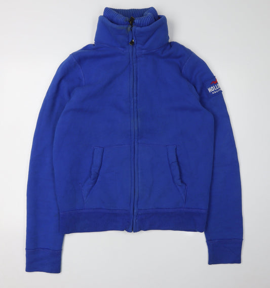 Hollister Men's Blue XL Full Zip Hoodie with Logo