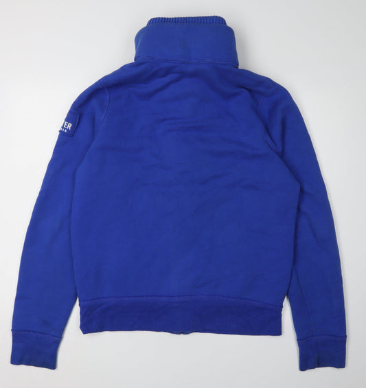 Hollister Men's Blue XL Full Zip Hoodie with Logo