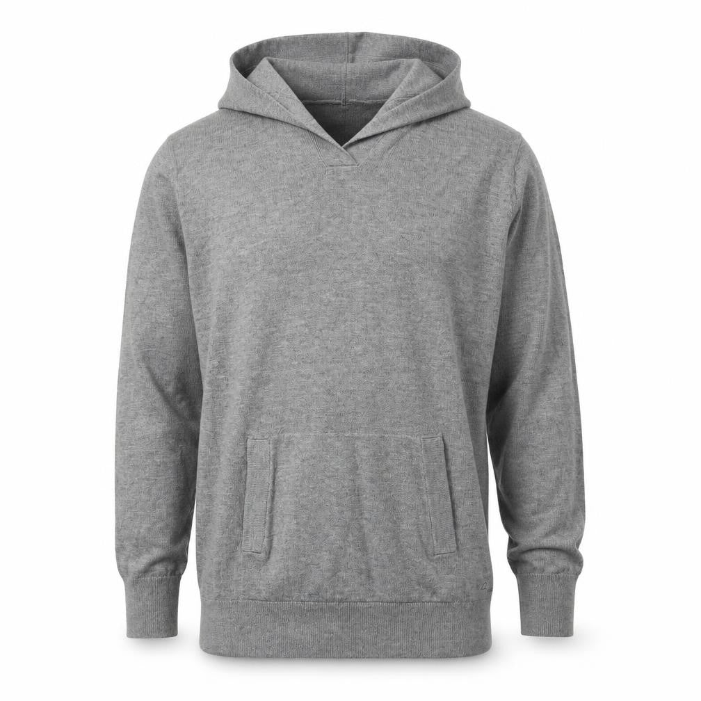 Front view of Crew Clothing Men's Grey Hooded jumper S