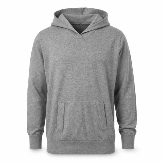 Front view of Crew Clothing Men's Grey Hooded jumper S