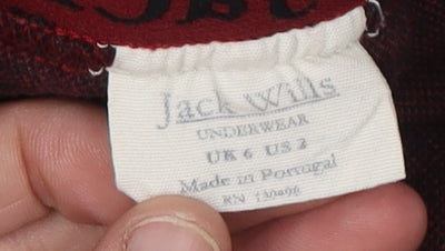 Jack Wills Women's Red Plaid Ankle Leggings Size 6
