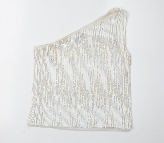 Mint Velvet Women's White Sequin One Shoulder Camisole