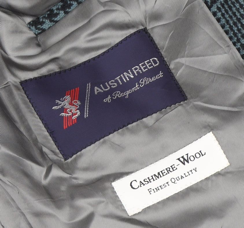 BOSS HUGO BOSS Men's Grey Plaid Cashmere Wool Blazer Size 44