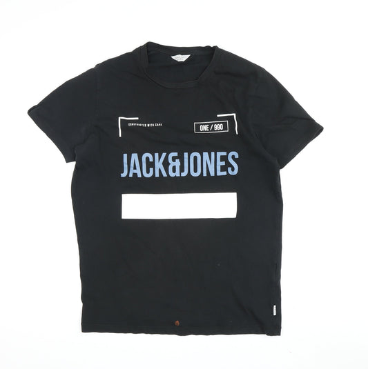 Jack & Jones Men's Black Crew Neck T-Shirt M