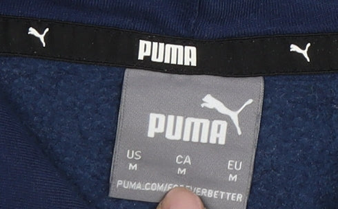 Puma Men's Blue Pullover Hoodie with Logo, Size M