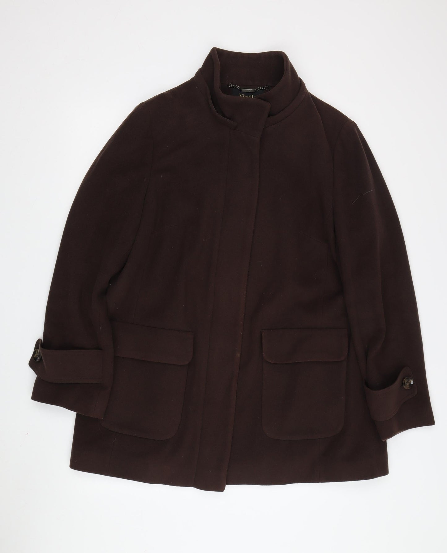 Viyella Women’s Brown Wool Blend Mid-Length Coat 16