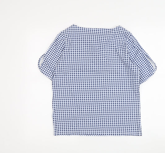 Laura Ashley Women's Blue Check Blouse Size 10