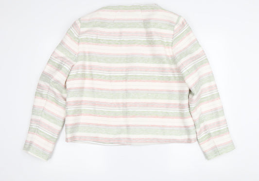 Eastex Women's Multicoloured Striped Jacket - Size 16
